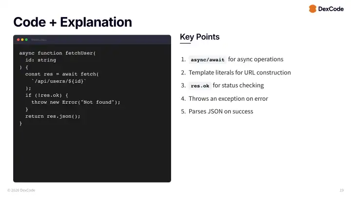 Code explanation slide