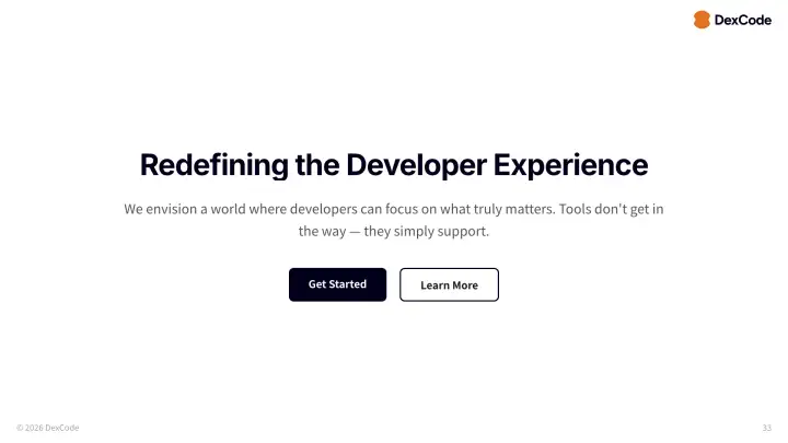 Centered heading slide
