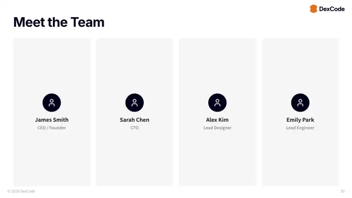 Team profiles slide